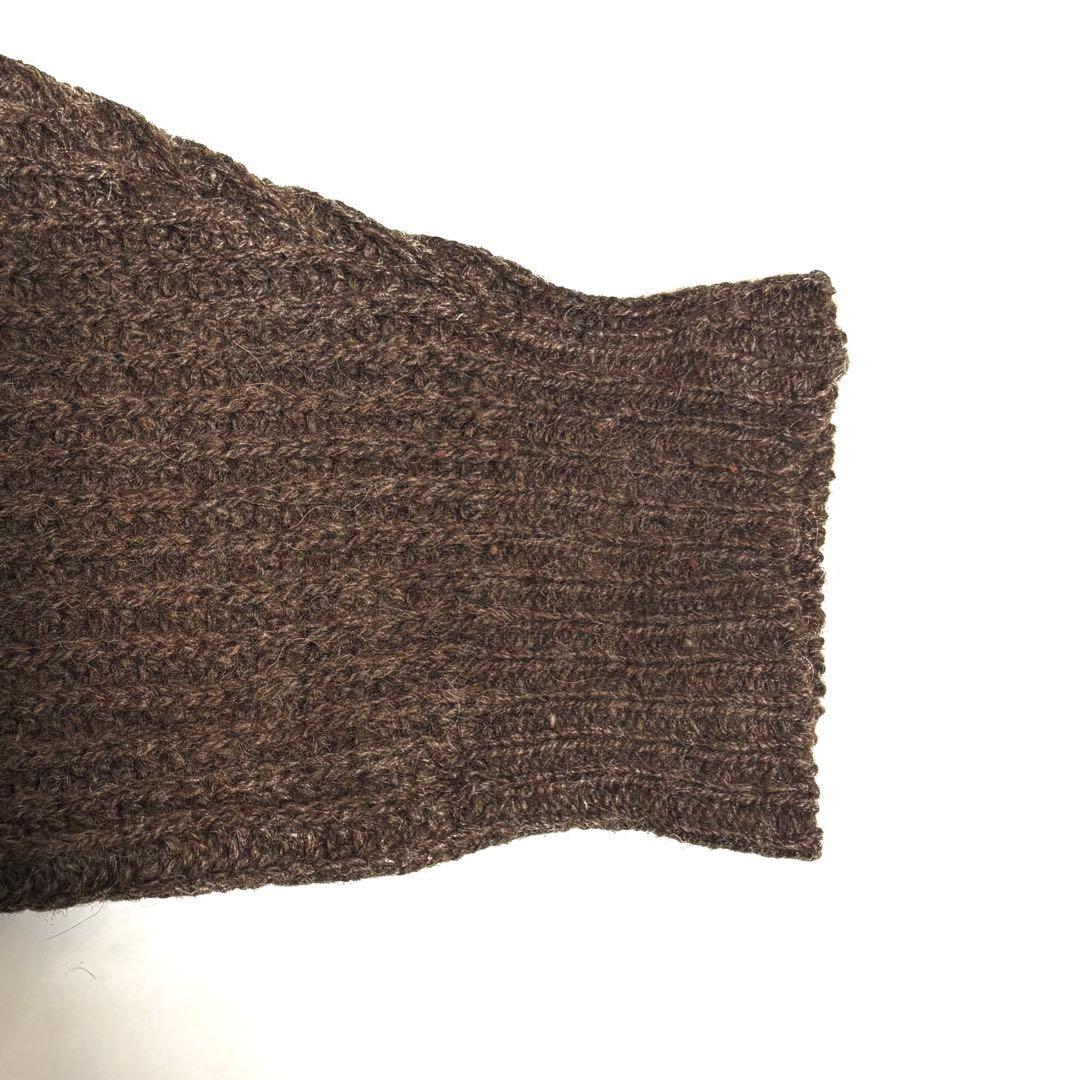 80sUSA製古着　OLDエルエルビーン　ウール　アルパカ　フルジップリブニット