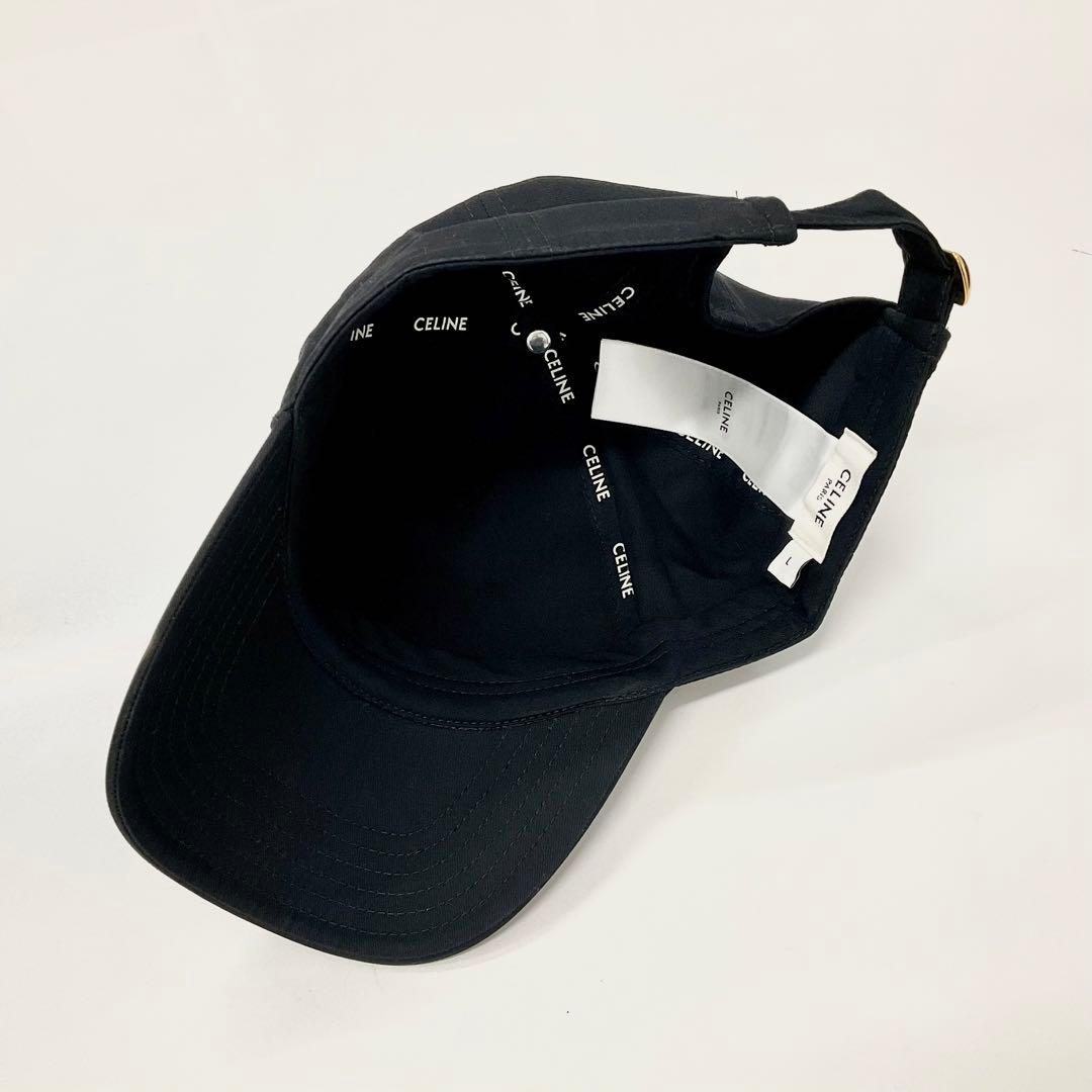 セリーヌ トリオンフ コットン ベースボールキャップ 帽子 ブラック