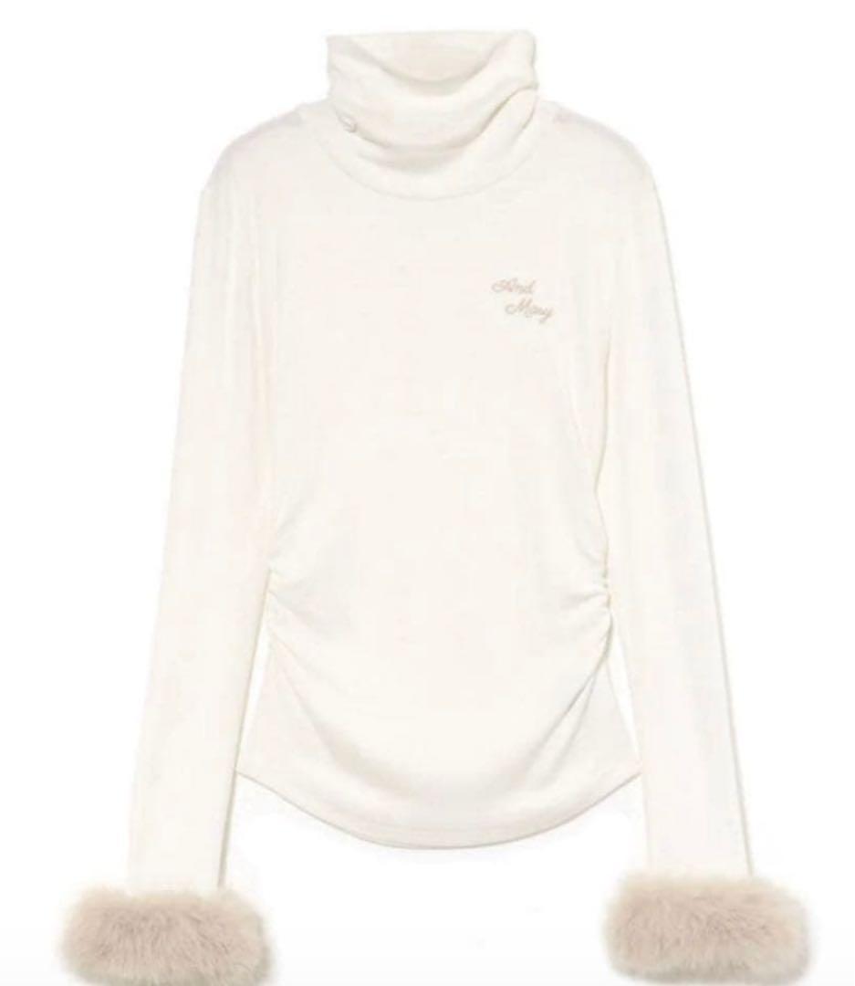 トップス andmary Nicole fur tops white