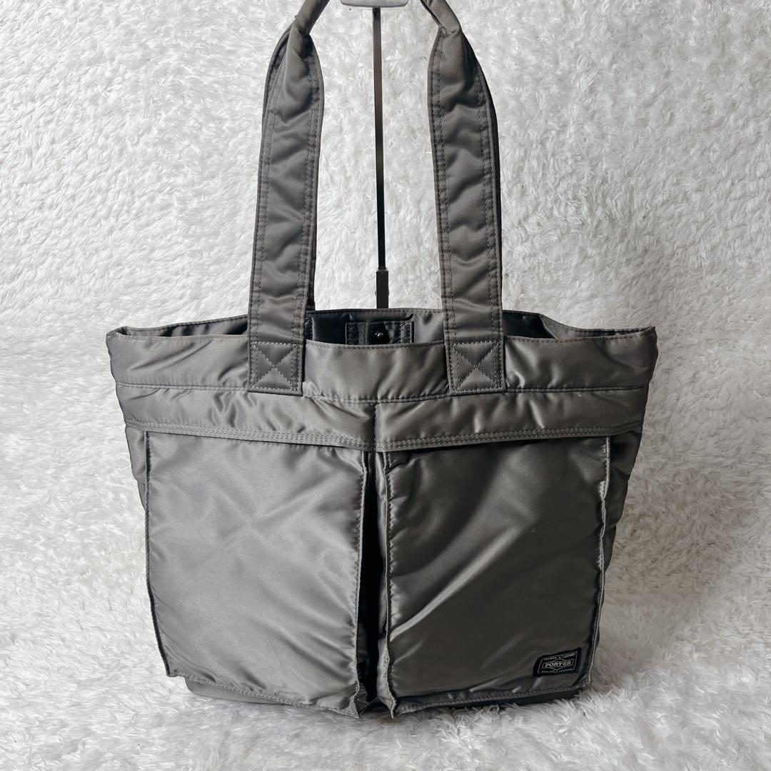ポーター タンカー シルバーグレー トートバッグ A4 肩がけ 大容量