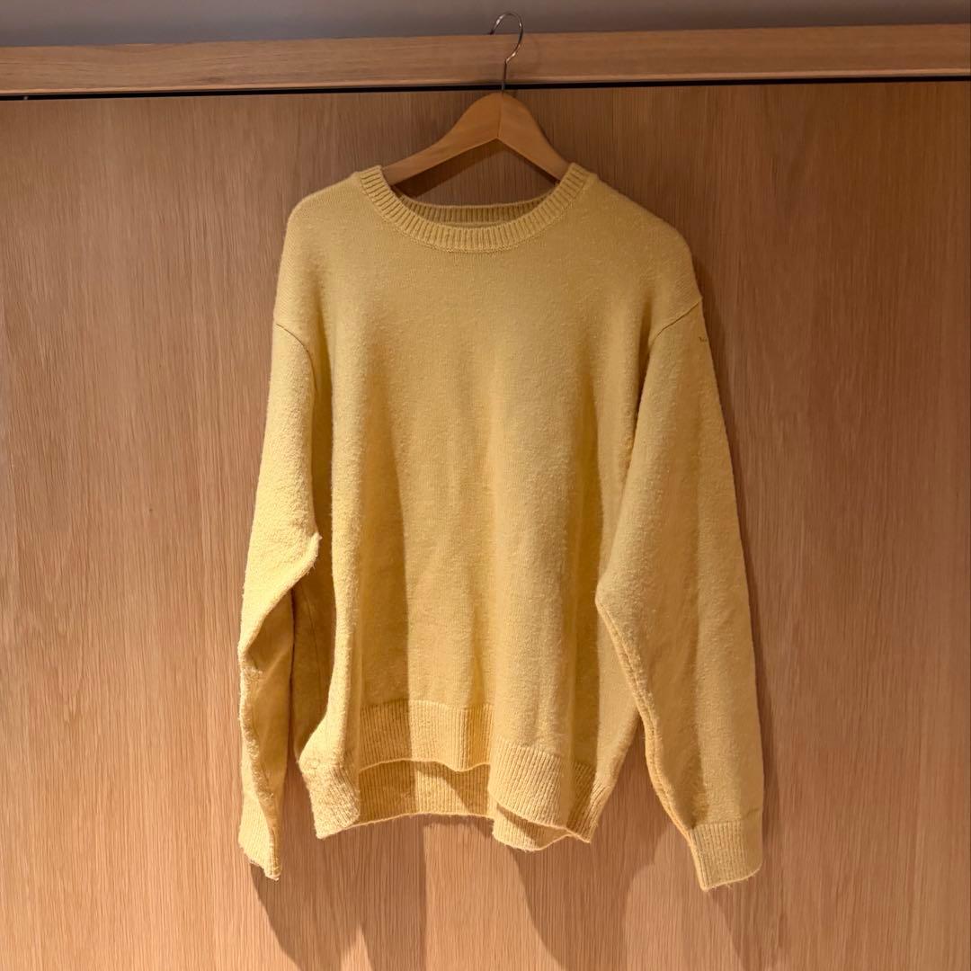 STUSSY ニットセーター ロゴ　イエロー　L