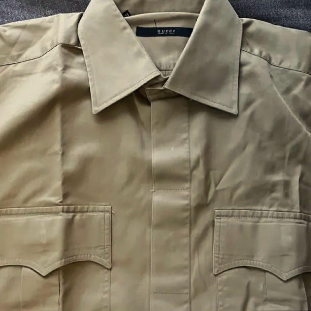 GUCCI 長袖シャツ ミリタリー　 カーキ　トムフォード期