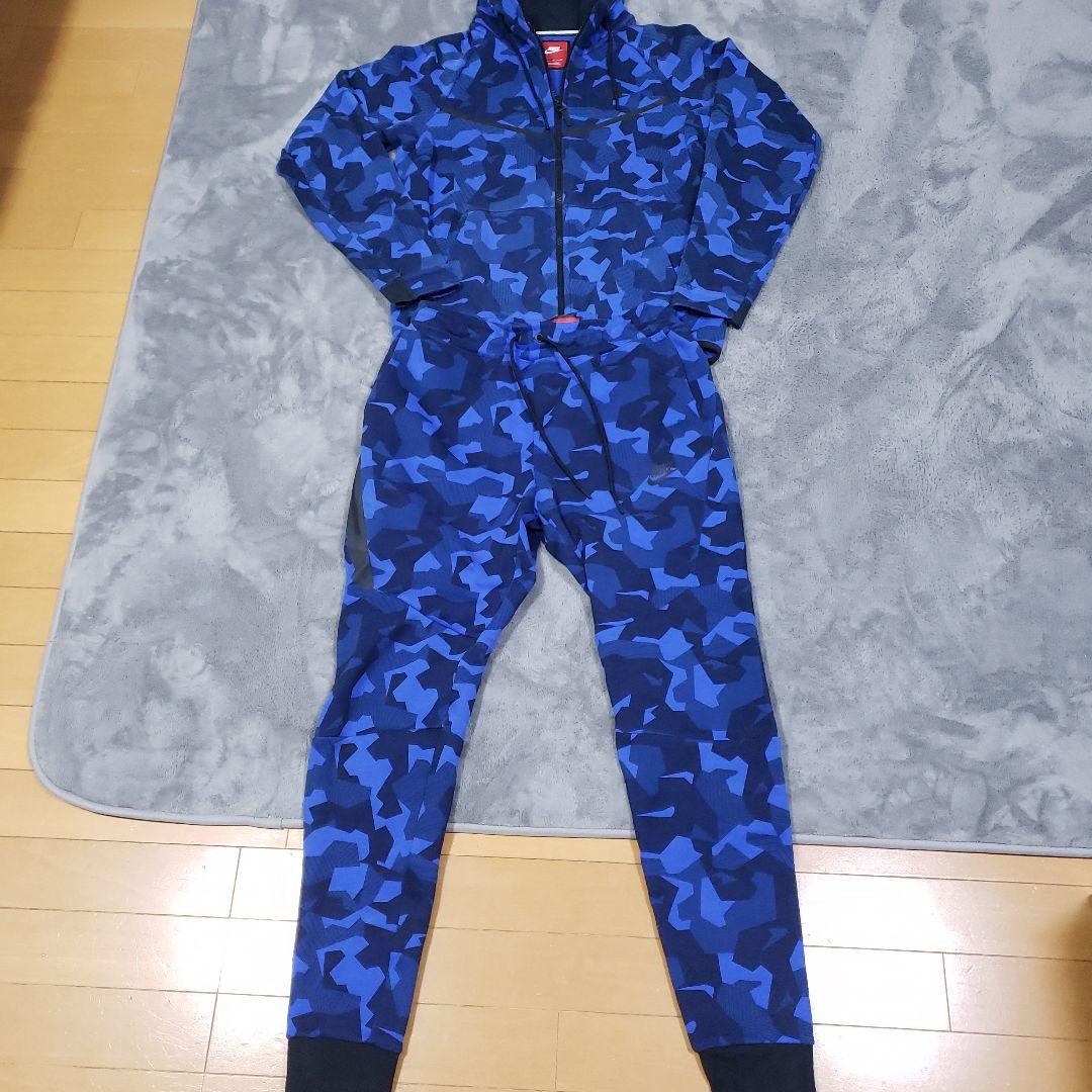 NIKE　テックフリース　セットアップ　青　カモフラ　幾何学　　バラ売不可