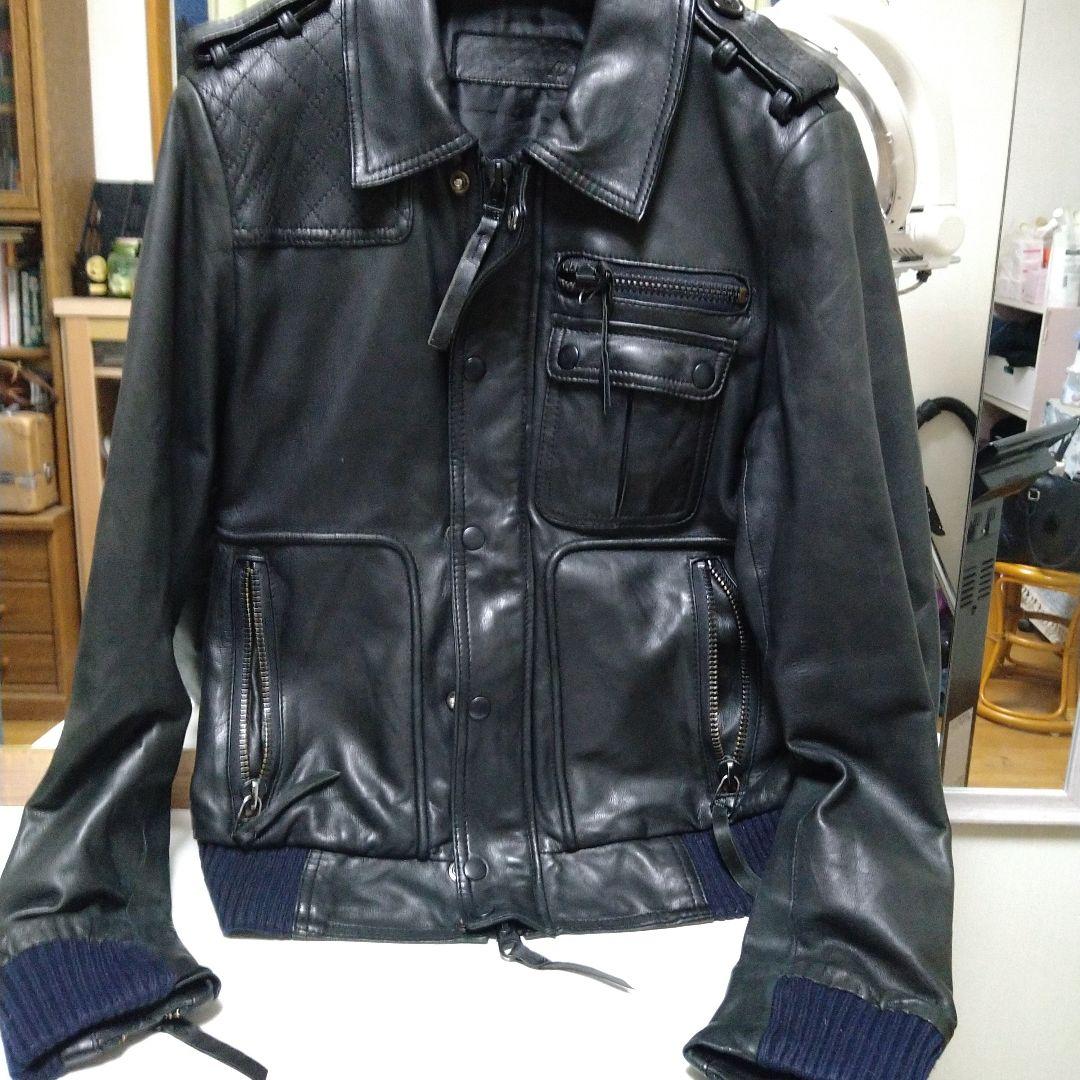 ブラックレザージャケット　NUMBING エディスリマン