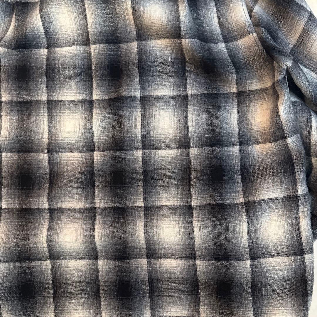 T*0様 極美品　Cascade オンブレ　ウール　チェックシャツ　黒白