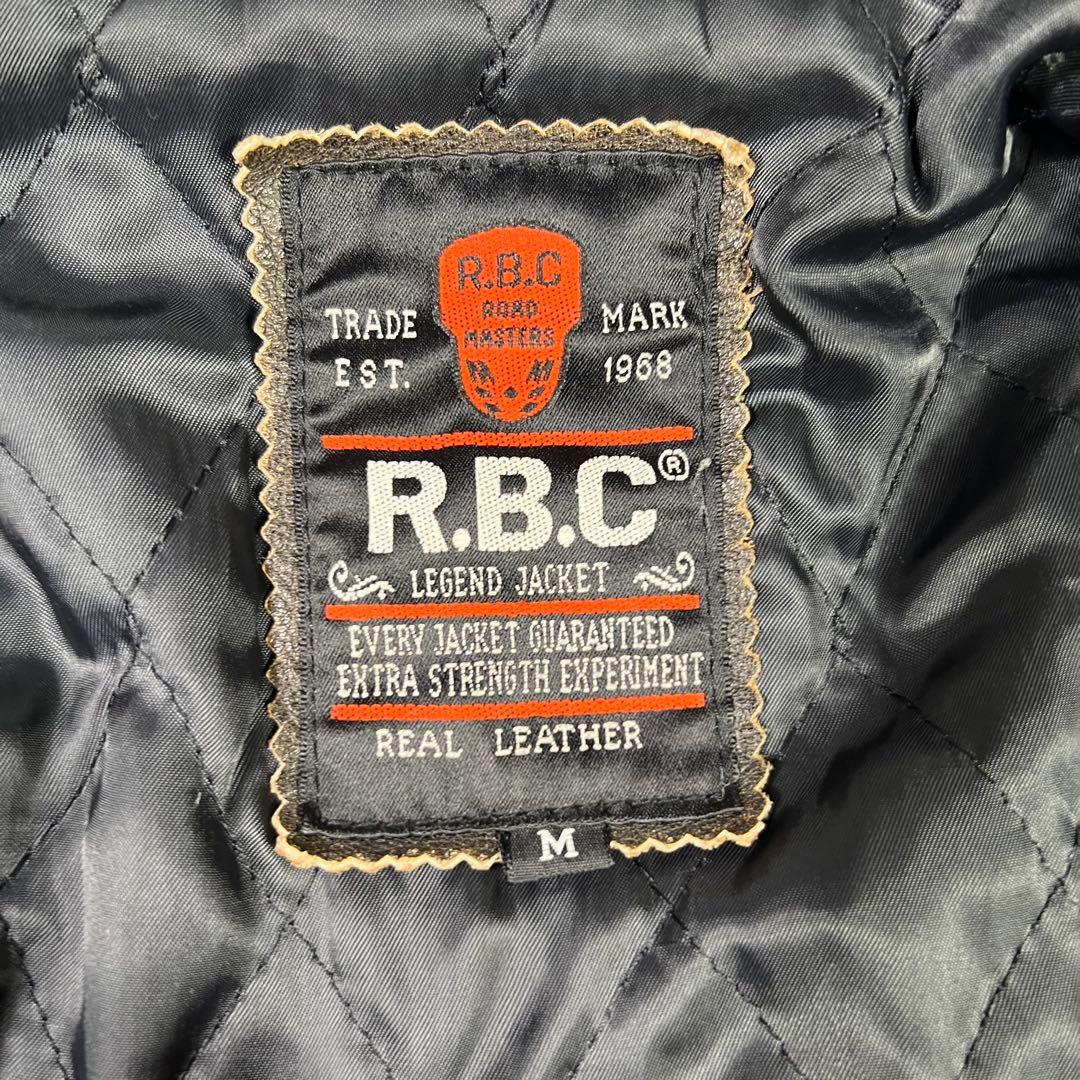 R.B.C シングルライダースジャケット 本革 ブラウン M ヴィンテージ加工