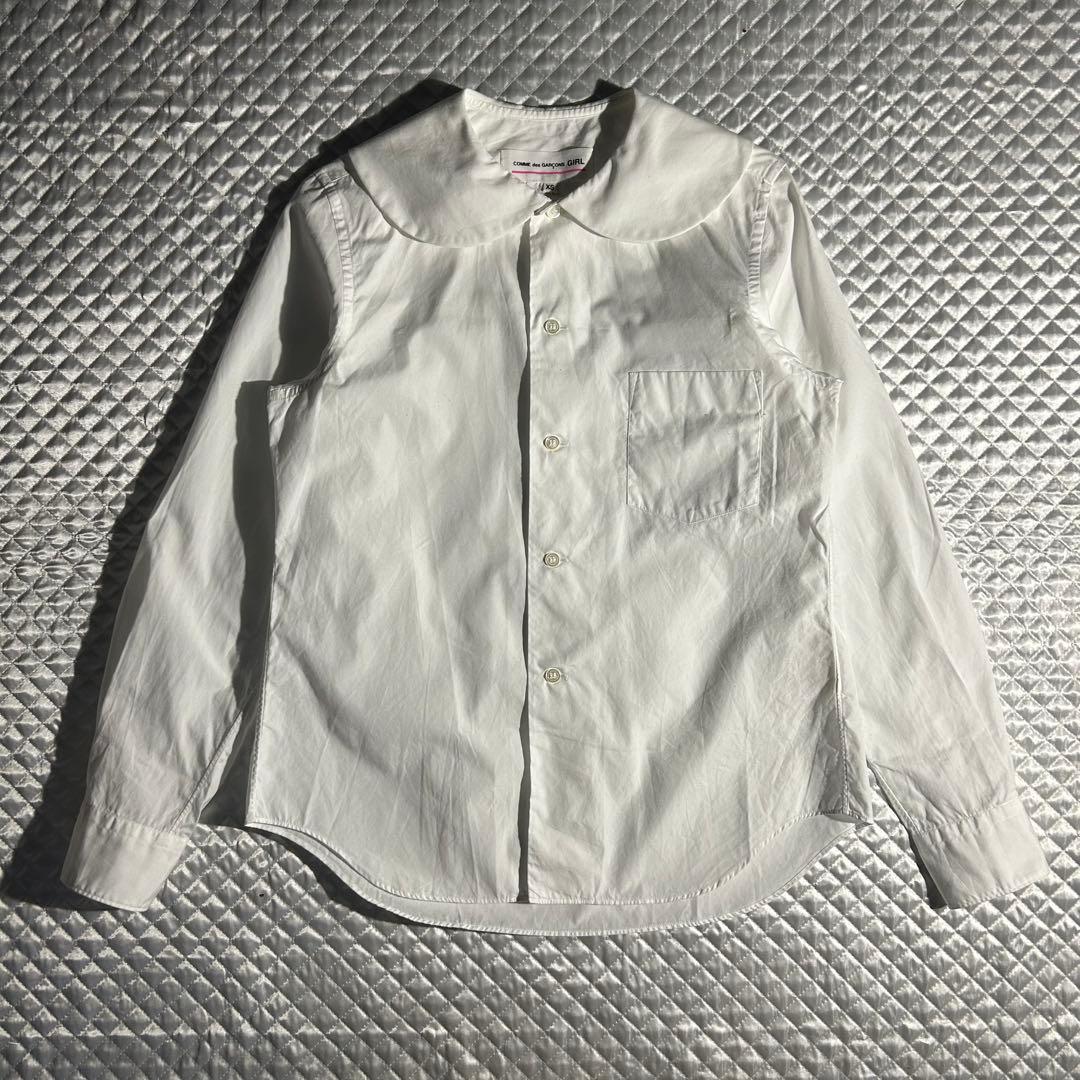 AD2019 丸襟ブラウス ラウンドカラー 白 定番