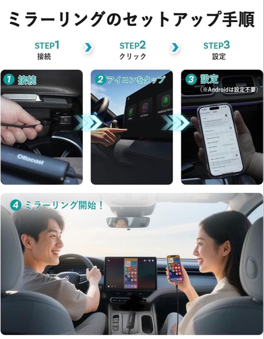 Ottocast MirroTouch 車載ミラーリングアダプター