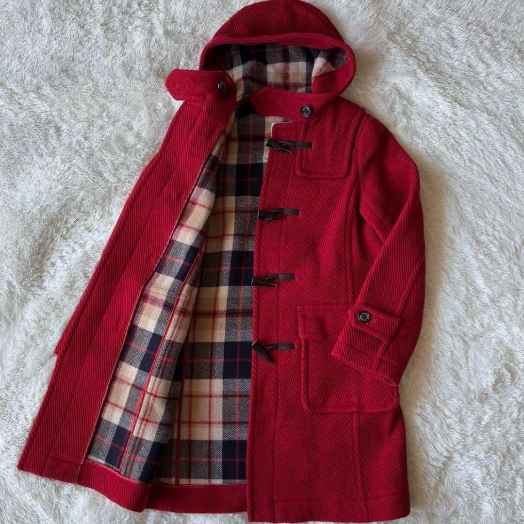 美品✨マッキントッシュフィロソフィー ヘリンボーン ロングダッフルコート レッド