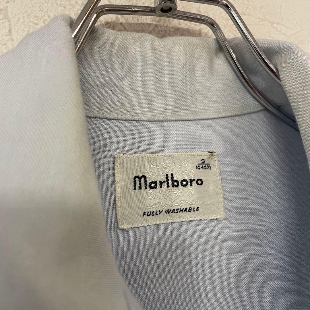 ビンテージ　50s　marlboro　オープンカラー　レーヨン　刺繍　長袖シャツ