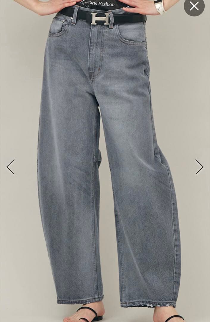 Curensology ユーズドカーヴィーデニムパンツ