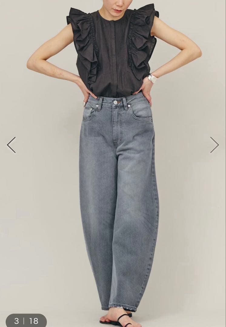 Curensology ユーズドカーヴィーデニムパンツ