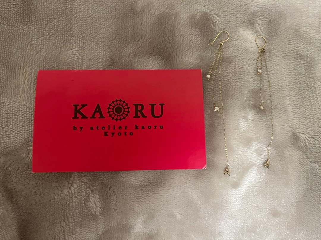 【美品】KAORU K18・K10・パールロングピアス