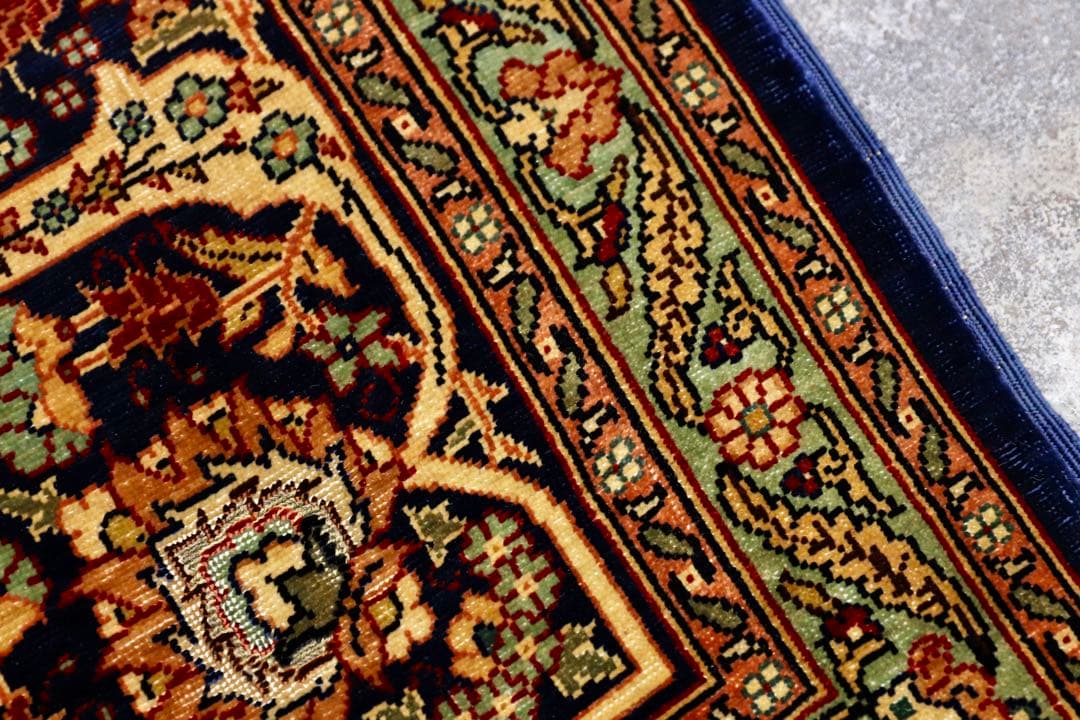 GMIK404○最高級 ペルシャ絨毯 ラグ カーペット シルク 手織り 中東