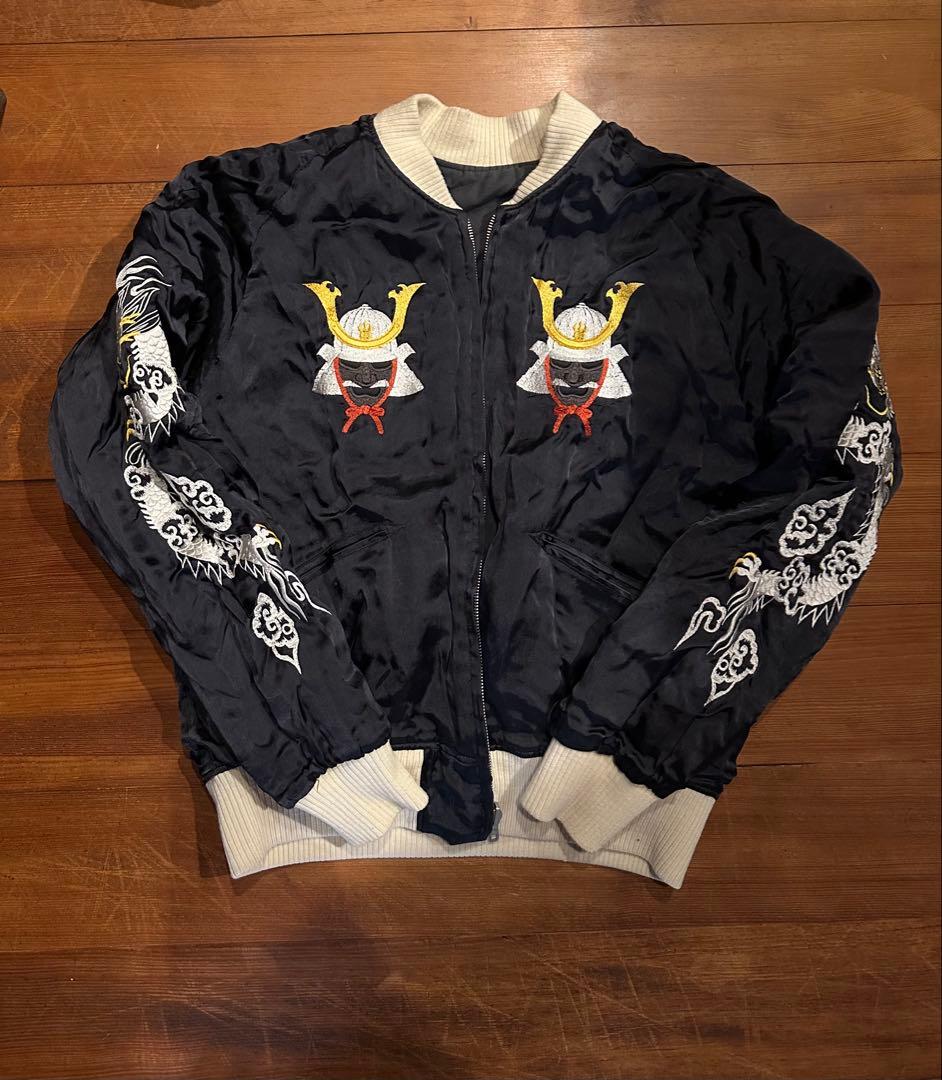 Pherrow’s 匠 スカジャン/L/兜×鷹×龍/BLK