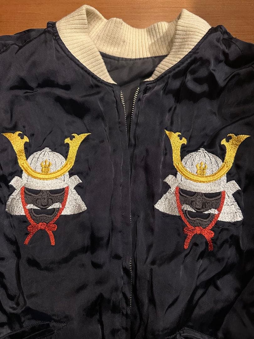 Pherrow’s 匠 スカジャン/L/兜×鷹×龍/BLK