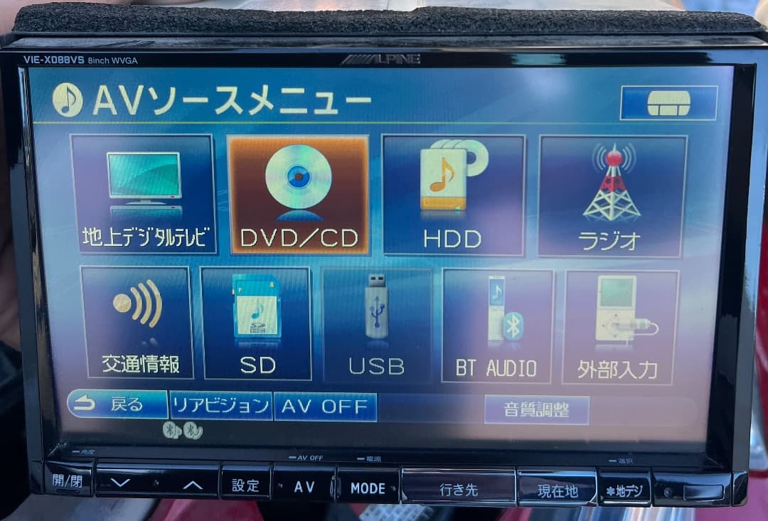 アルパインVIE-X088VS HDDナビ フルセグ2016年地図データ