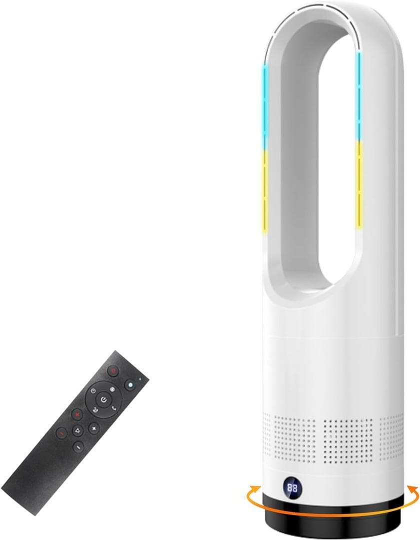 羽根なし セラミックヒーター タワーファン ファンヒーター 扇風機 冷暖用