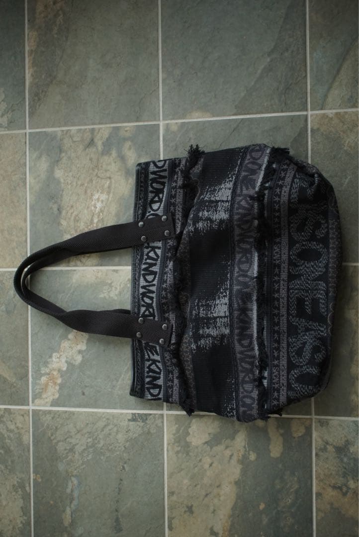 23ss sacai × haze レザー切り替え ジャガード トートバッグ