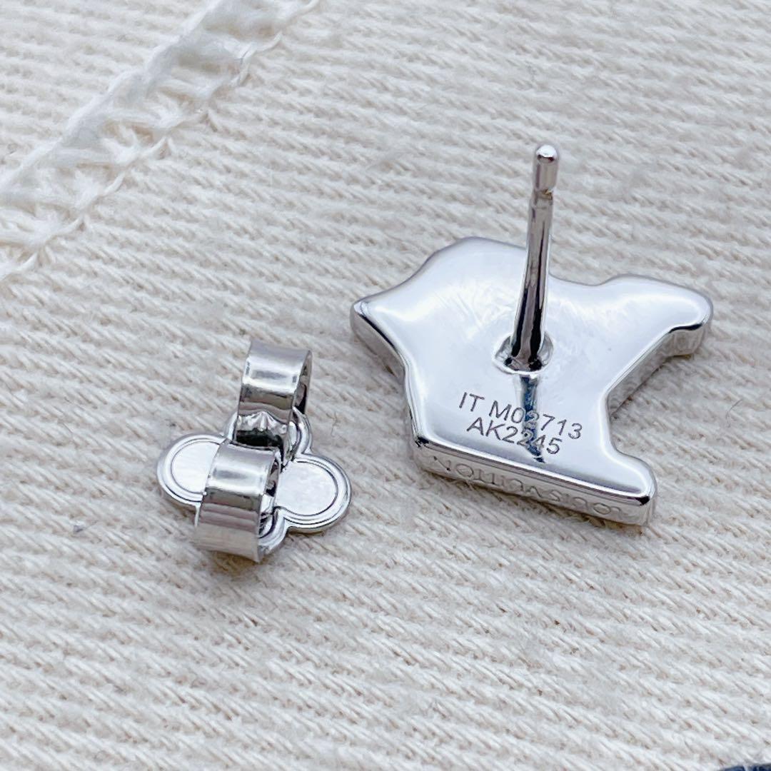 LOUIS VUITTON ピアス　モノグラム　LVフラワー　シルバー　片耳用