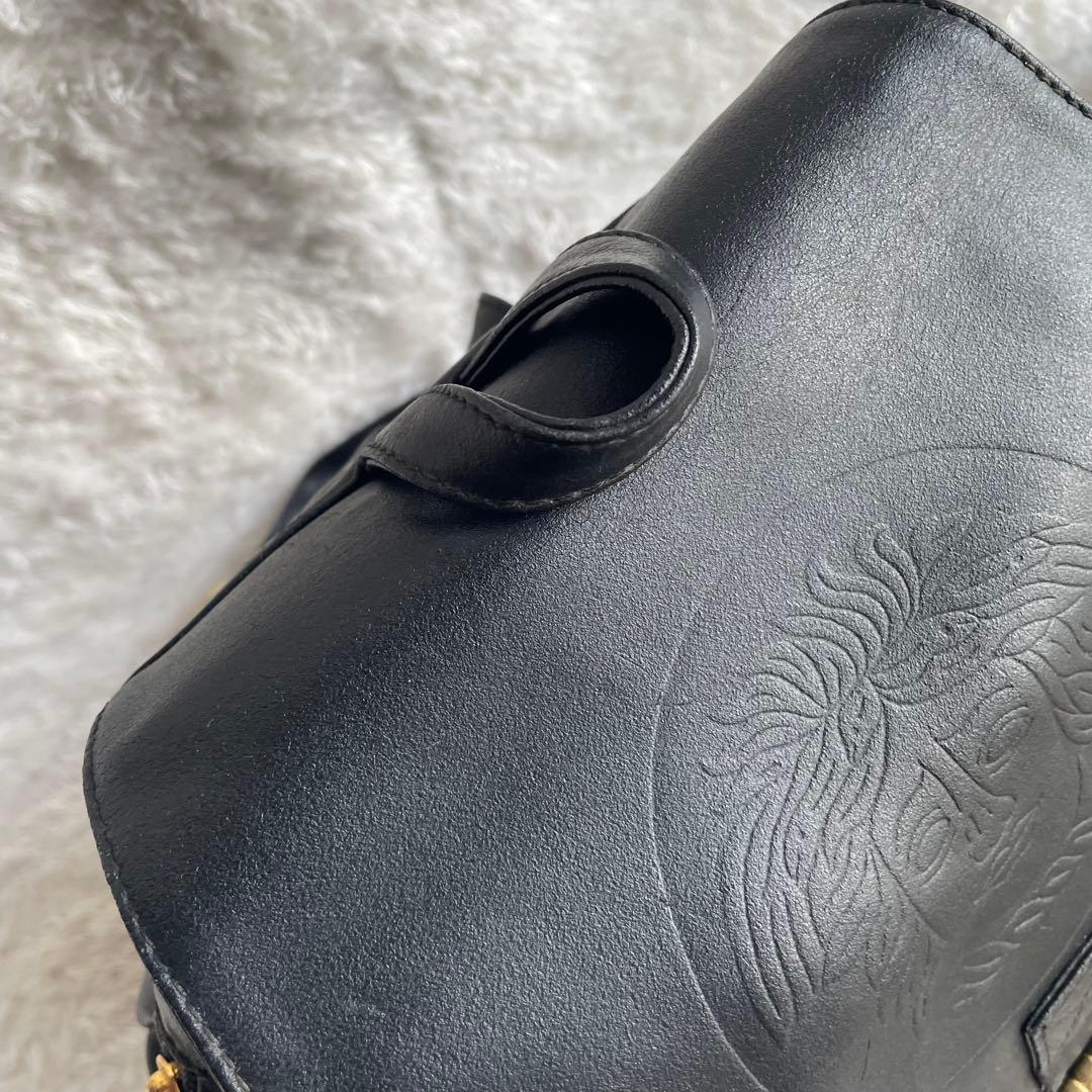 希少✨ジャンニヴェルサーチ リュック オールレザー メデューサ 巾着型 ブラック