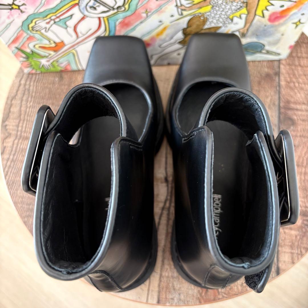 【美品】ジェフリーキャンベル 太ベルト 厚底 パンプス 黒 本革 36