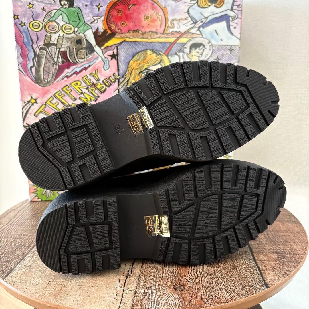 【美品】ジェフリーキャンベル 太ベルト 厚底 パンプス 黒 本革 36