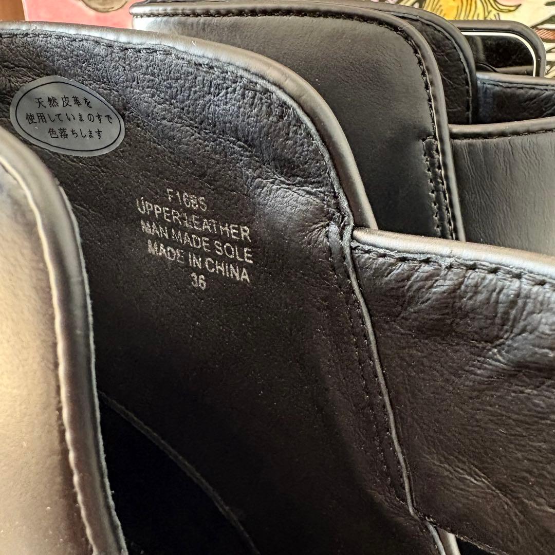 【美品】ジェフリーキャンベル 太ベルト 厚底 パンプス 黒 本革 36