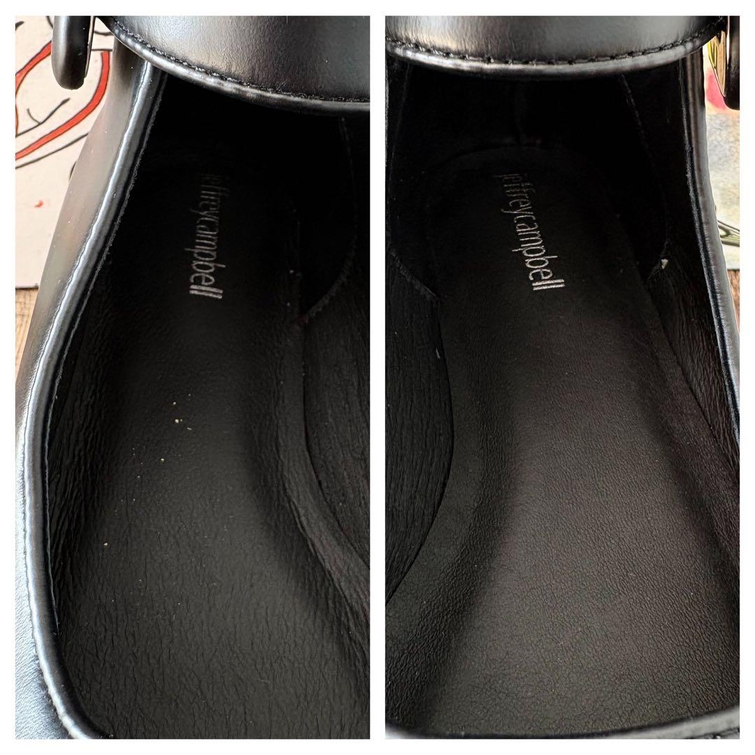 【美品】ジェフリーキャンベル 太ベルト 厚底 パンプス 黒 本革 36