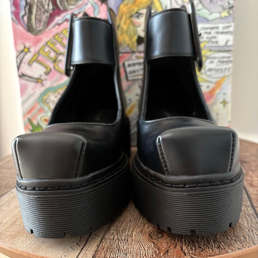 【美品】ジェフリーキャンベル 太ベルト 厚底 パンプス 黒 本革 36