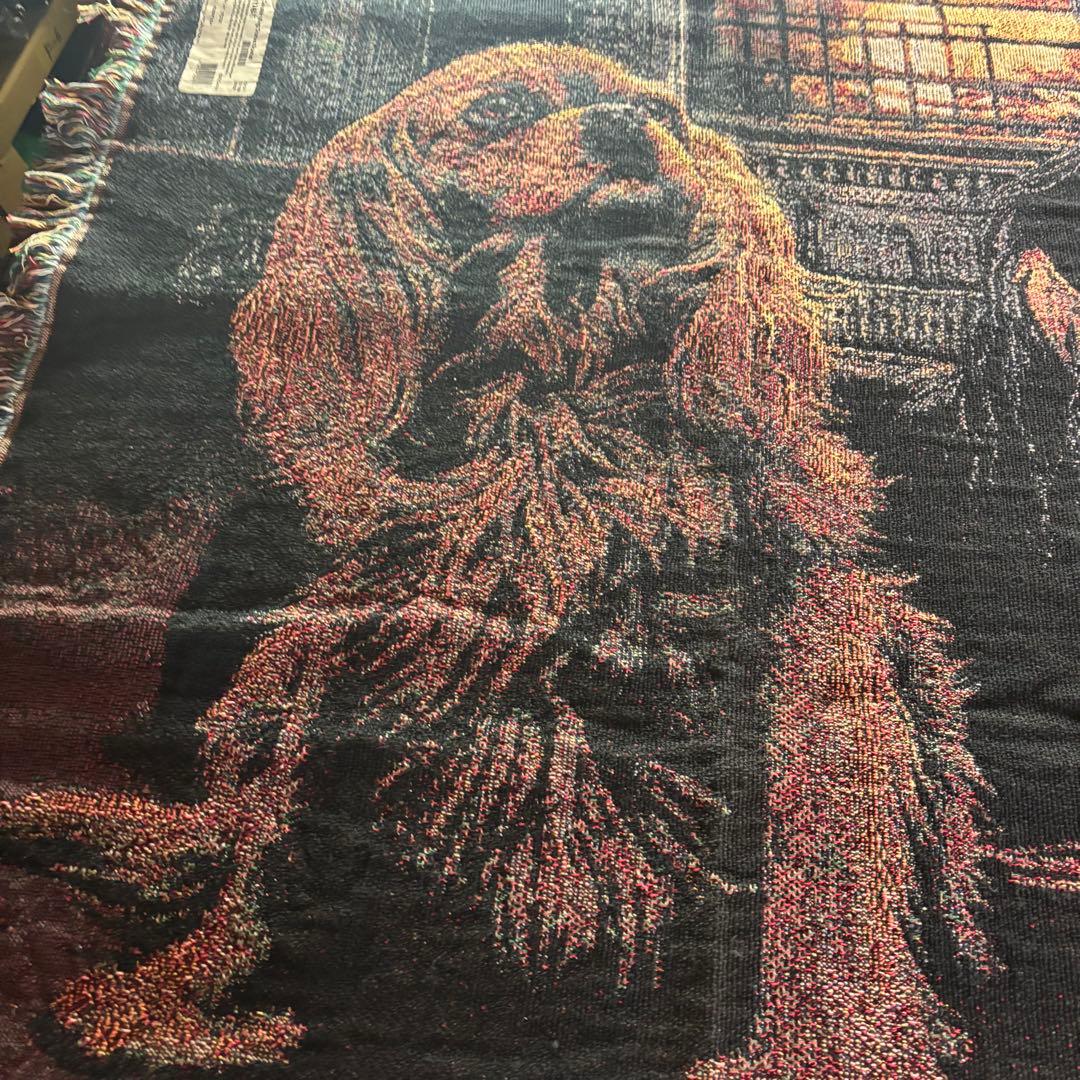 超大判　犬柄　USA製　ラグ　マット　フリンジ付き　170×130 キャバリア.