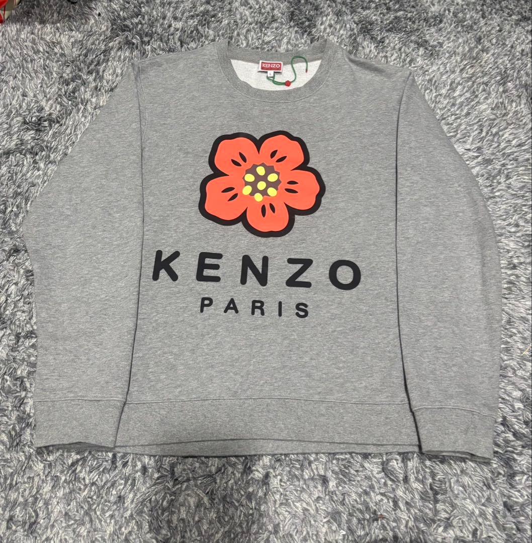 KENZO グレー 花柄スウェット L