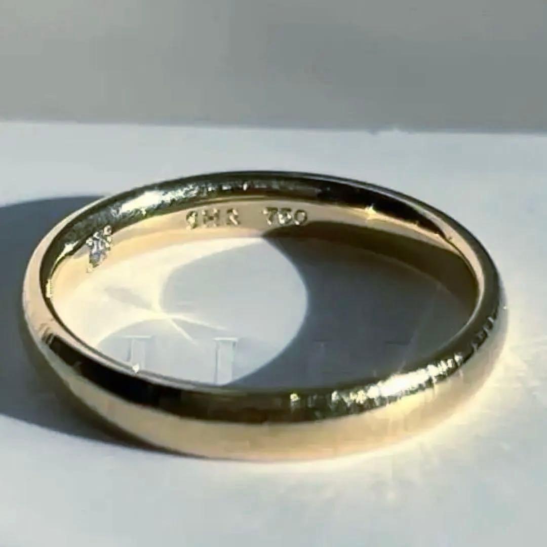 Shihara シハラ Oval ring 18K 3mm幅 8.5号