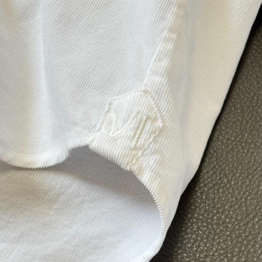 ブリエンヌパリディス スキッパーカラーシャツ 細畝コーデュロイ 白 XL tx6