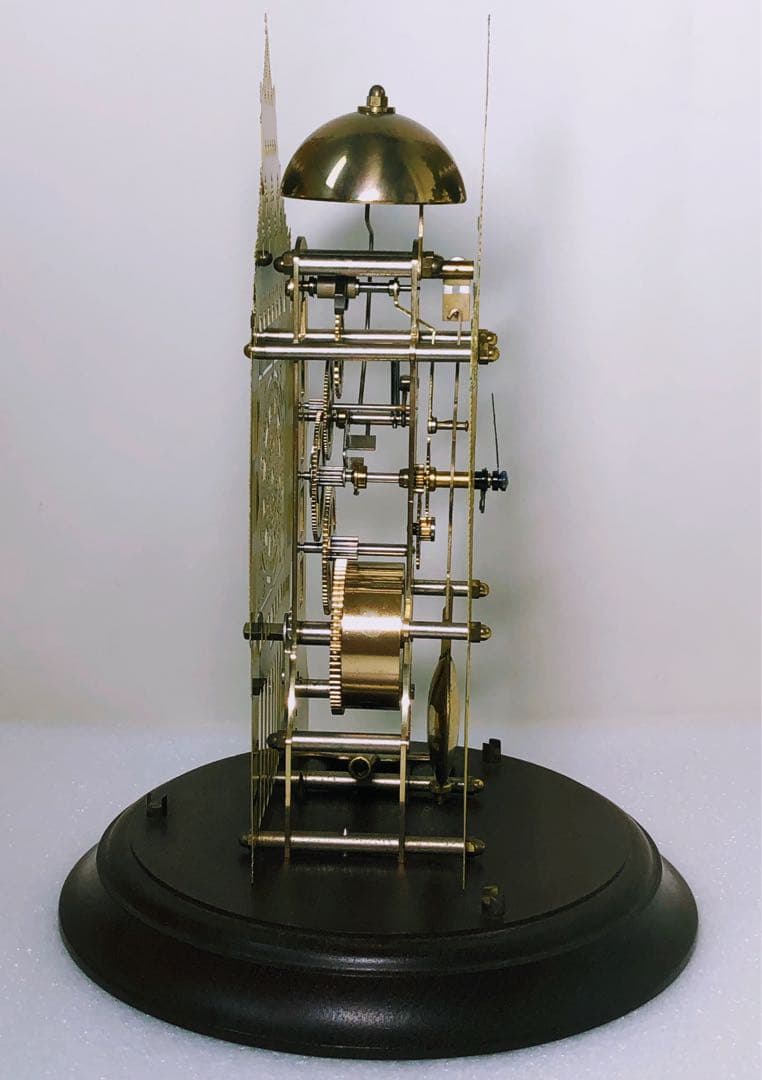 アンティーク商品☆Hermleガラスドーム ゼンマイ振り子 置時計 1988年製