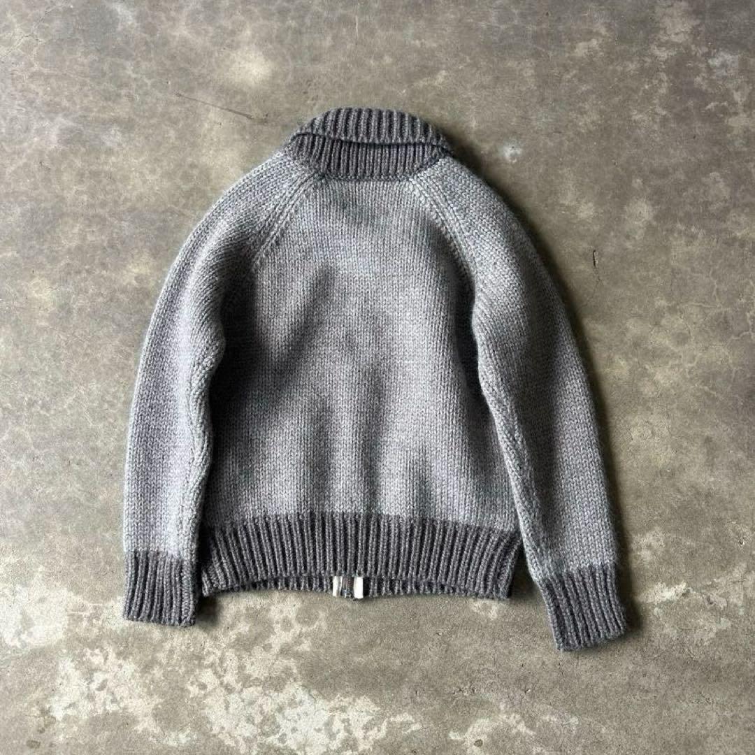 美品 MHL. カウチンニット 厚手 ショールカラー ウール100% グレー