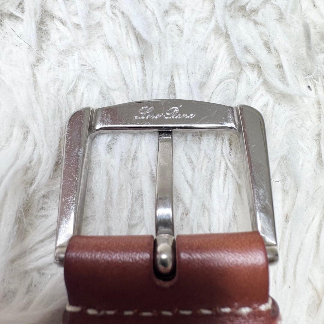 【極上級】ロロピアーナ イタリア製 メッシュ レザー ベルト ブラウン