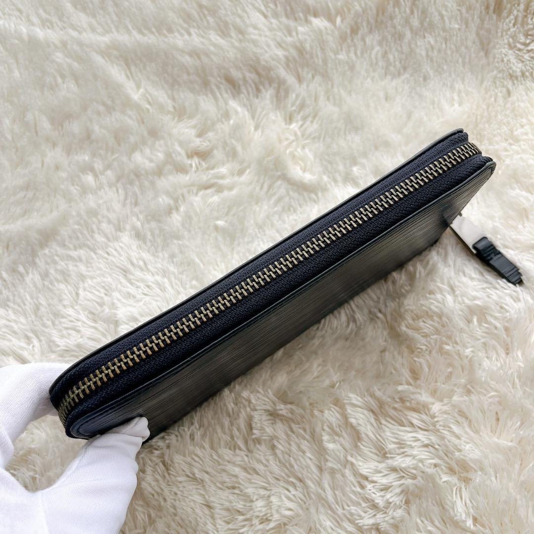 CK  （カルバンクライン） 長財布 ネイビー 型押し