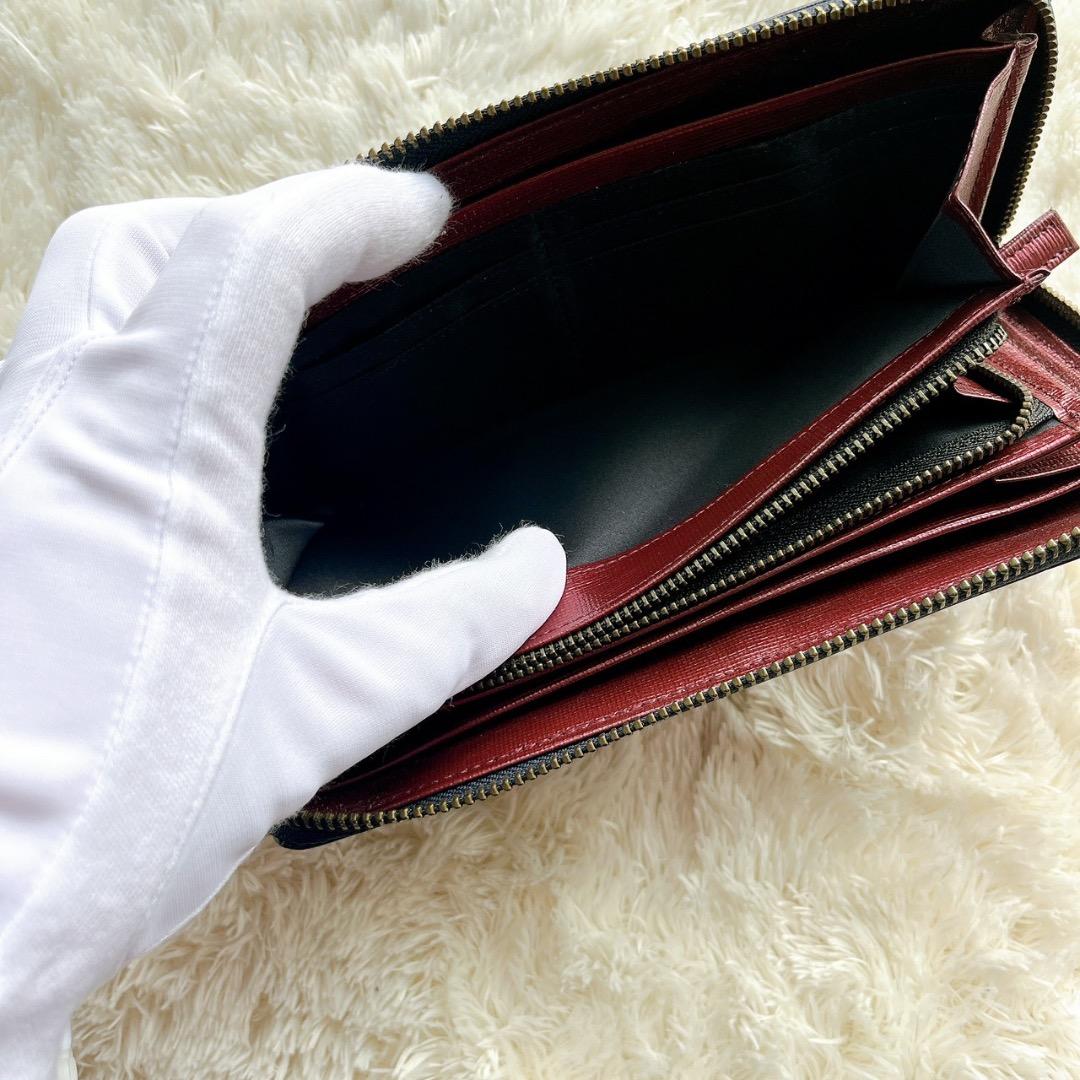 CK  （カルバンクライン） 長財布 ネイビー 型押し