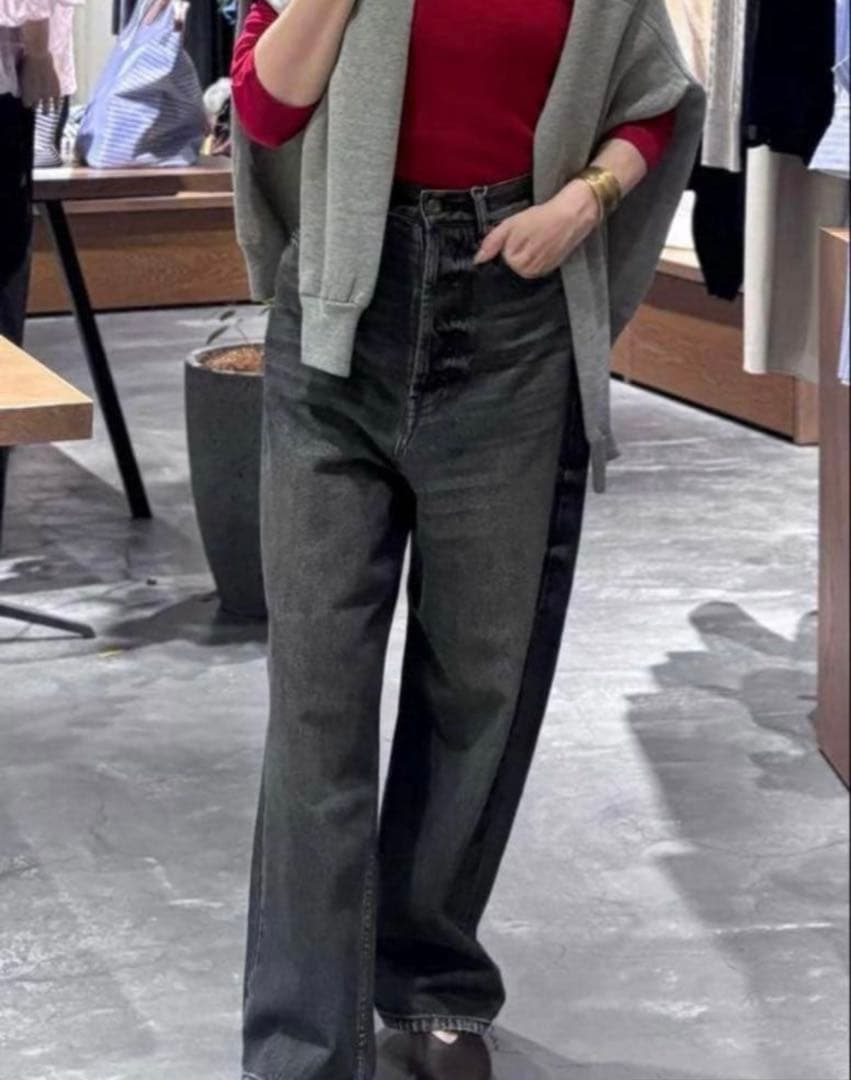 Curensology カレンソロジー &RC ワイドルーズデニムパンツ 黒