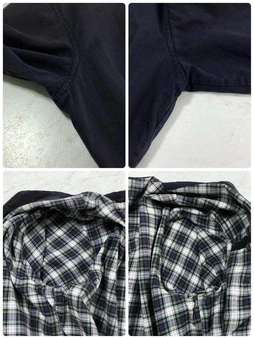 【ナス紺】ポロ ラルフローレン スイングトップ チェック ハリントン 90s L