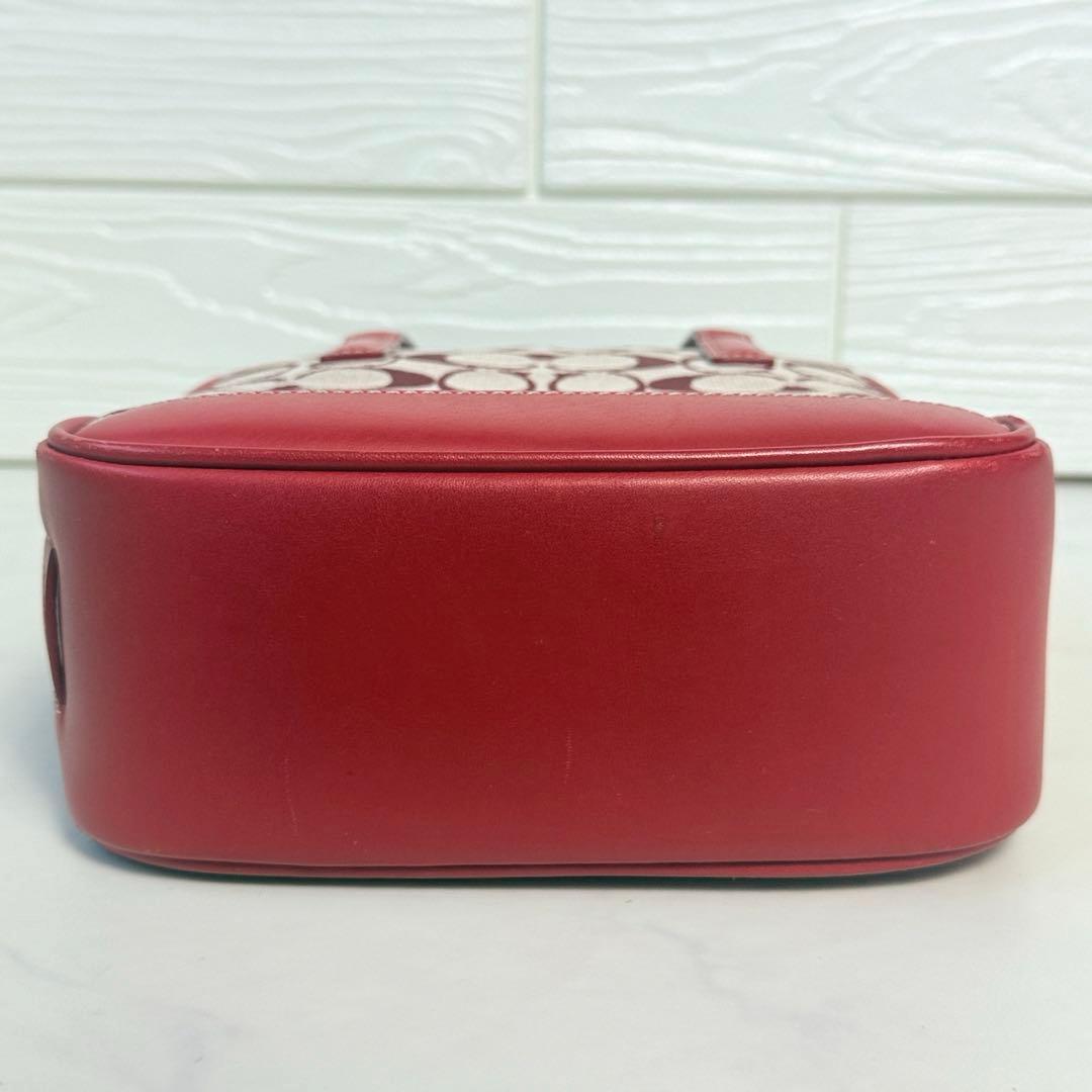 COACH signature mini tote handbag red 美品