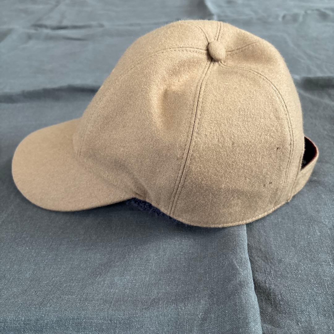 HERMES エルメス　キャップ 57 キャメル　ロゴ