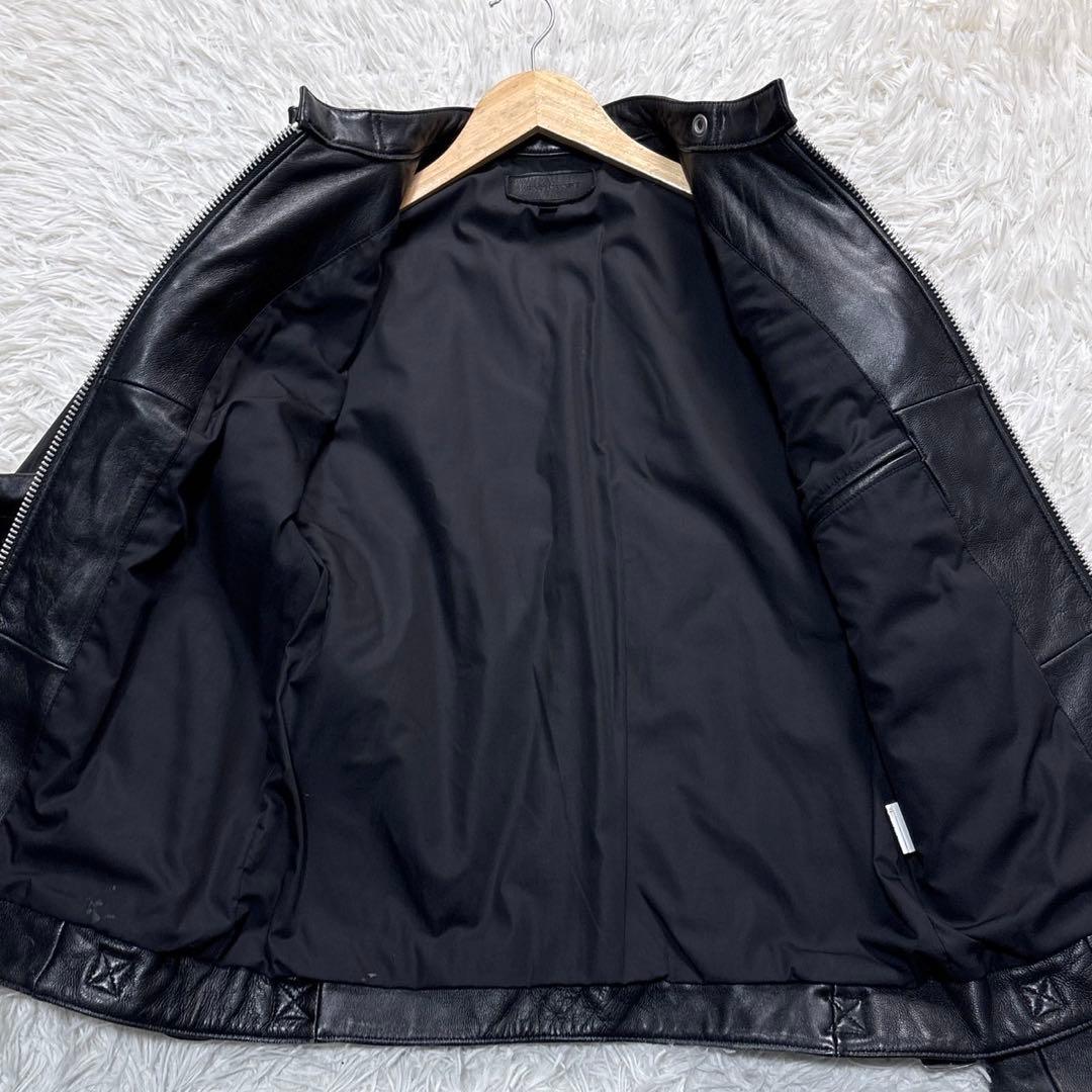 ジャックローズ レザージャケット シングル ライダース XL 4 ブラック