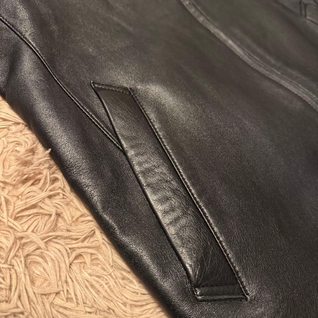 23区HOMME　レザージャケット　ブラック　本革　羊革　ライダース　丈長め