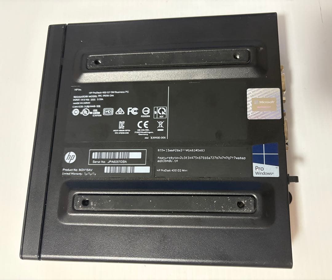 中古完動品 HP 400 G2 DM ミニPC Windows 11 Pro
