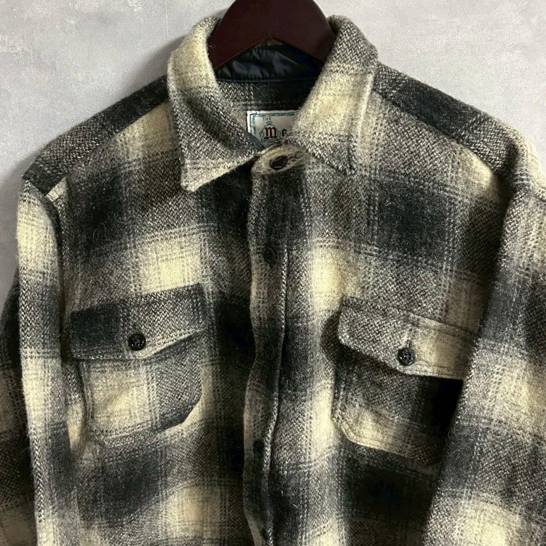 70s Melton USA製 CPO ネルシャツ オンブレ シャドー チェック