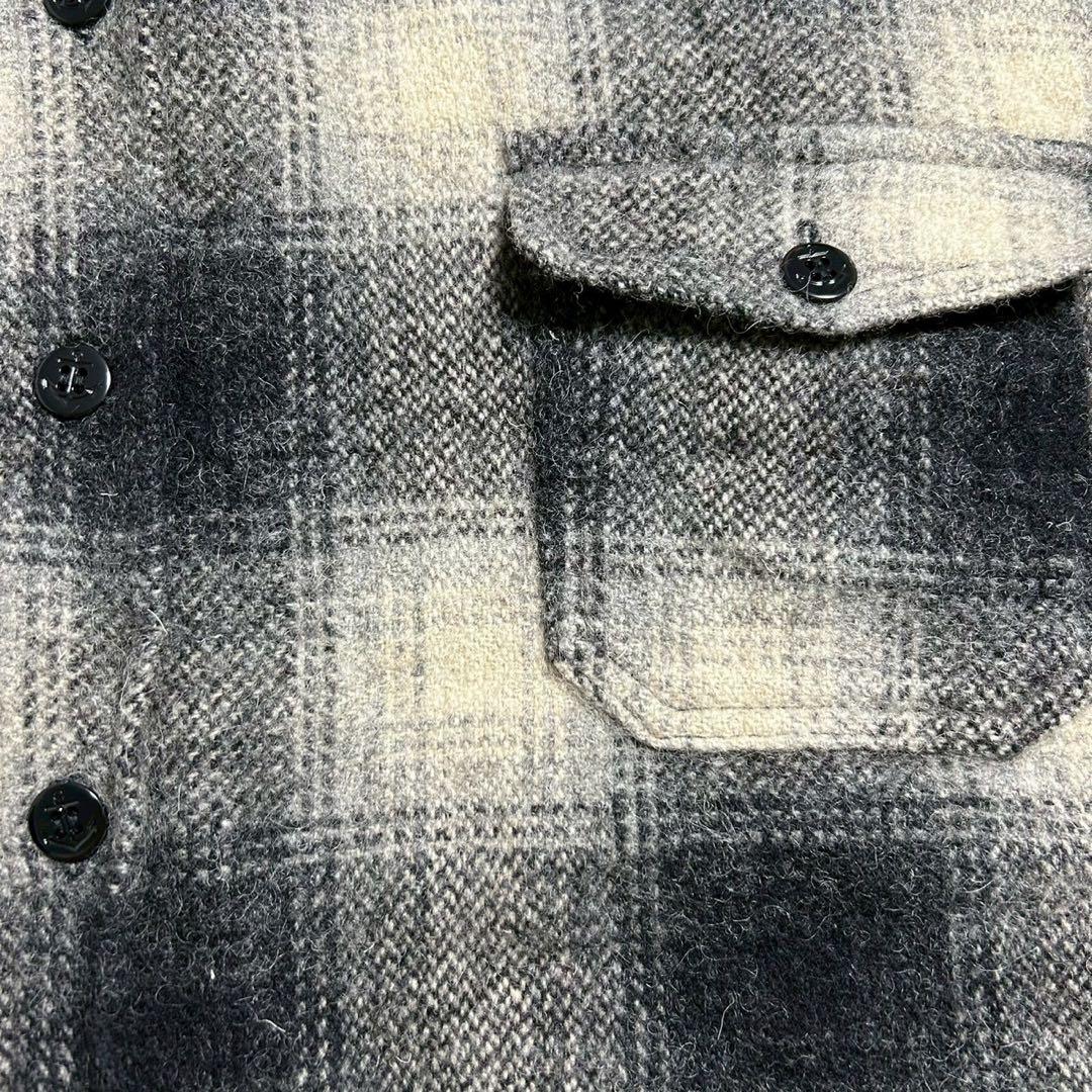 70s Melton USA製 CPO ネルシャツ オンブレ シャドー チェック