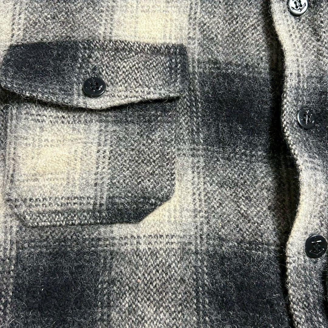 70s Melton USA製 CPO ネルシャツ オンブレ シャドー チェック