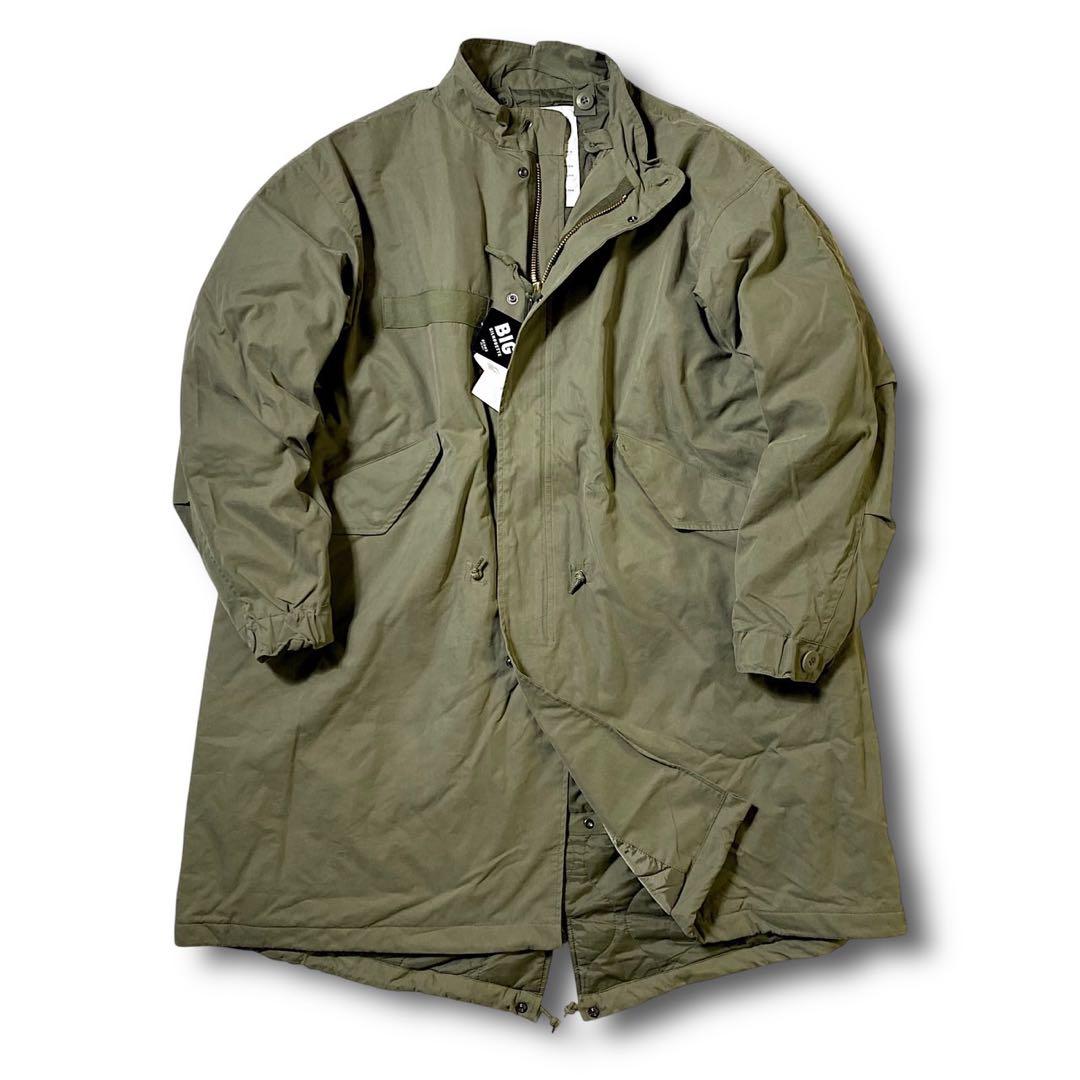 M ビームス 裏地キルティング ビッグシルエット 2way モッズコート カーキ